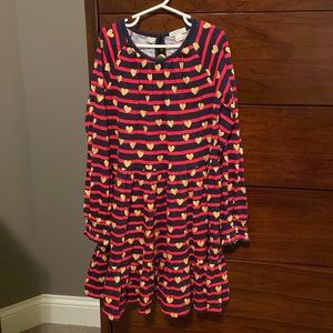 Crewcuts cotton long sleeve heart dress, size M